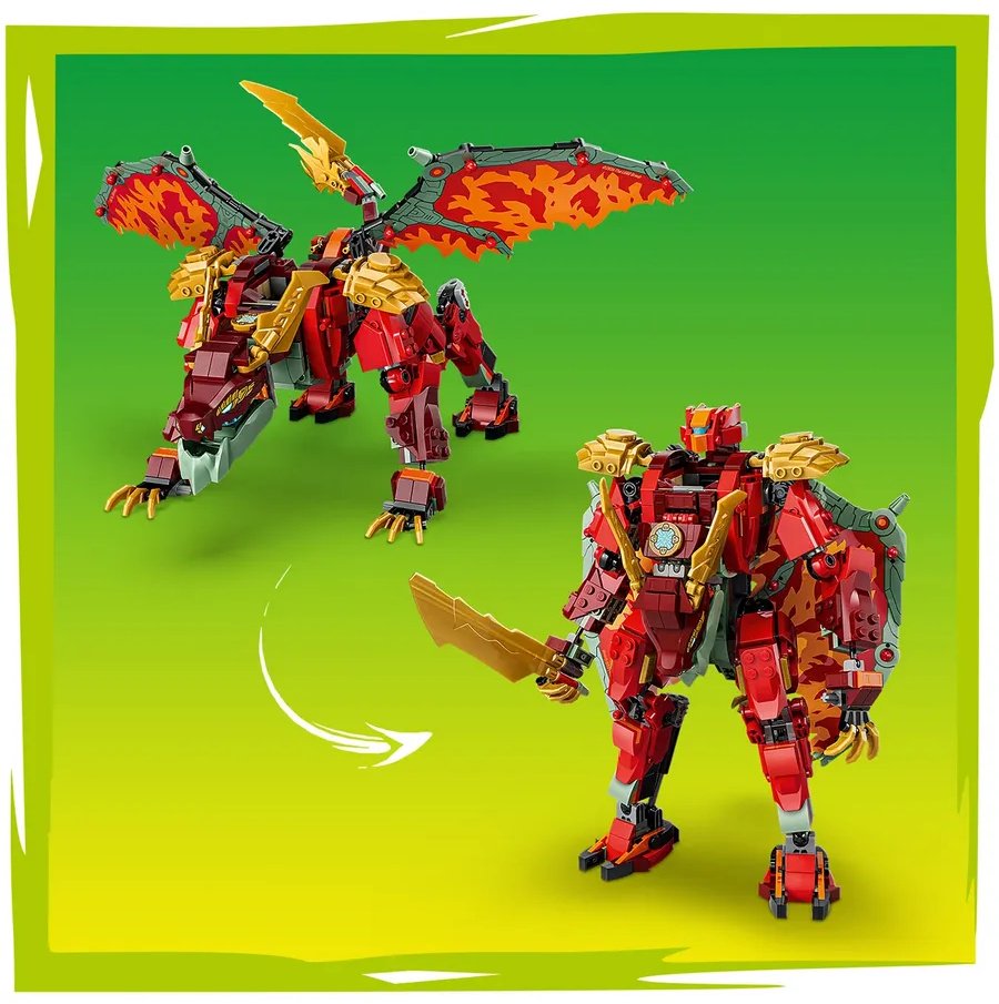 Конструктор LEGO Конструктор Lego Ninjago Трансформирующийся робот-дракон Вайлдфаера 71868, деталей 821 шт