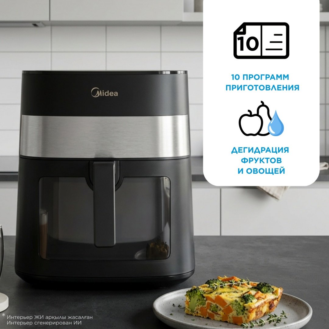 Аэрогриль Midea MF-CY70MT (B) 7 л черный, стальной