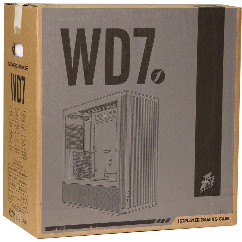 Корпус 1STPLAYER WD7 (WD7-WH-4FA7-W-2FA7R-W) белый купить,NaN