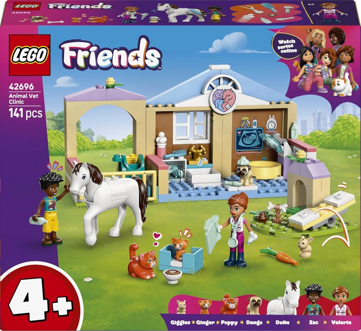 Конструктор LEGO Ветеринарная клиника с животными 42696, деталей 141 шт купить,NaN
