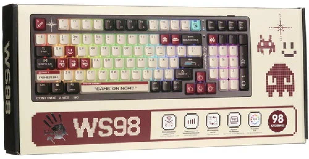 Клавиатура A4Tech Bloody WS98 Pixels Red серый купить,NaN
