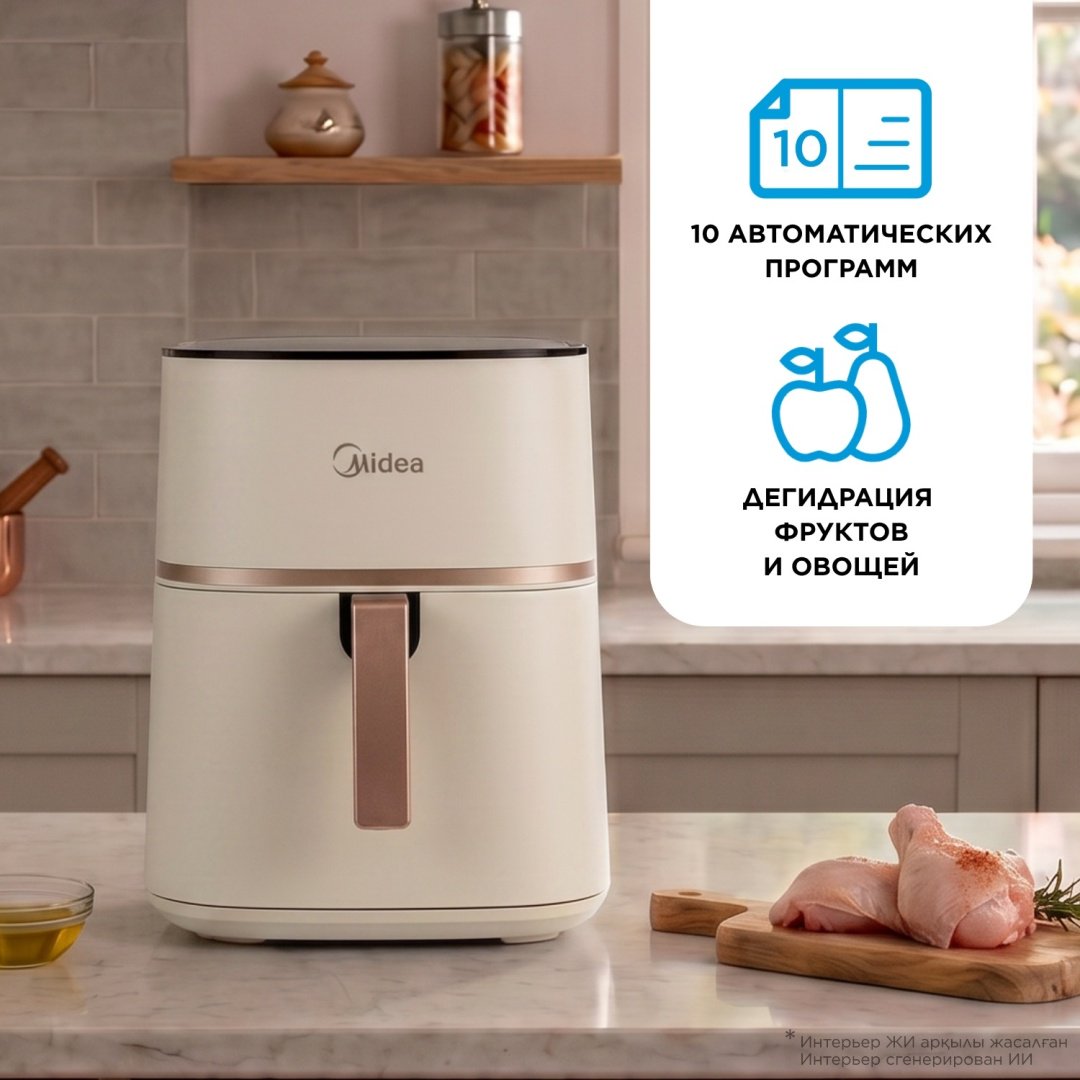 Аэрогриль Midea MF-CN70M (W) 7 л молочный