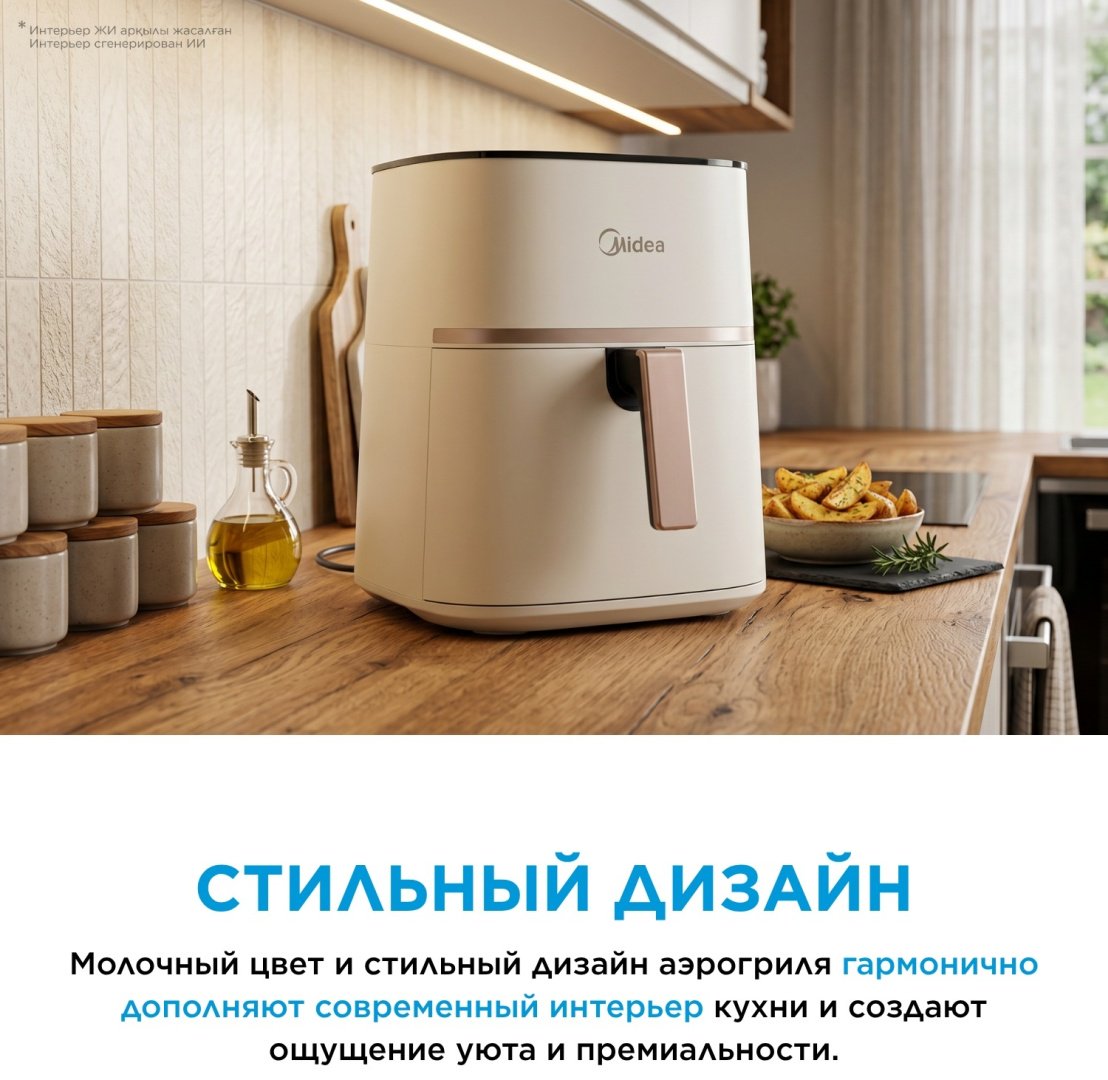Аэрогриль Midea MF-CN70M (W) 7 л молочный купить,34990