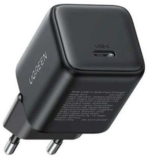 Зарядное устройство Ugreen X513 USB Type-C 30 Вт черный купить,NaN