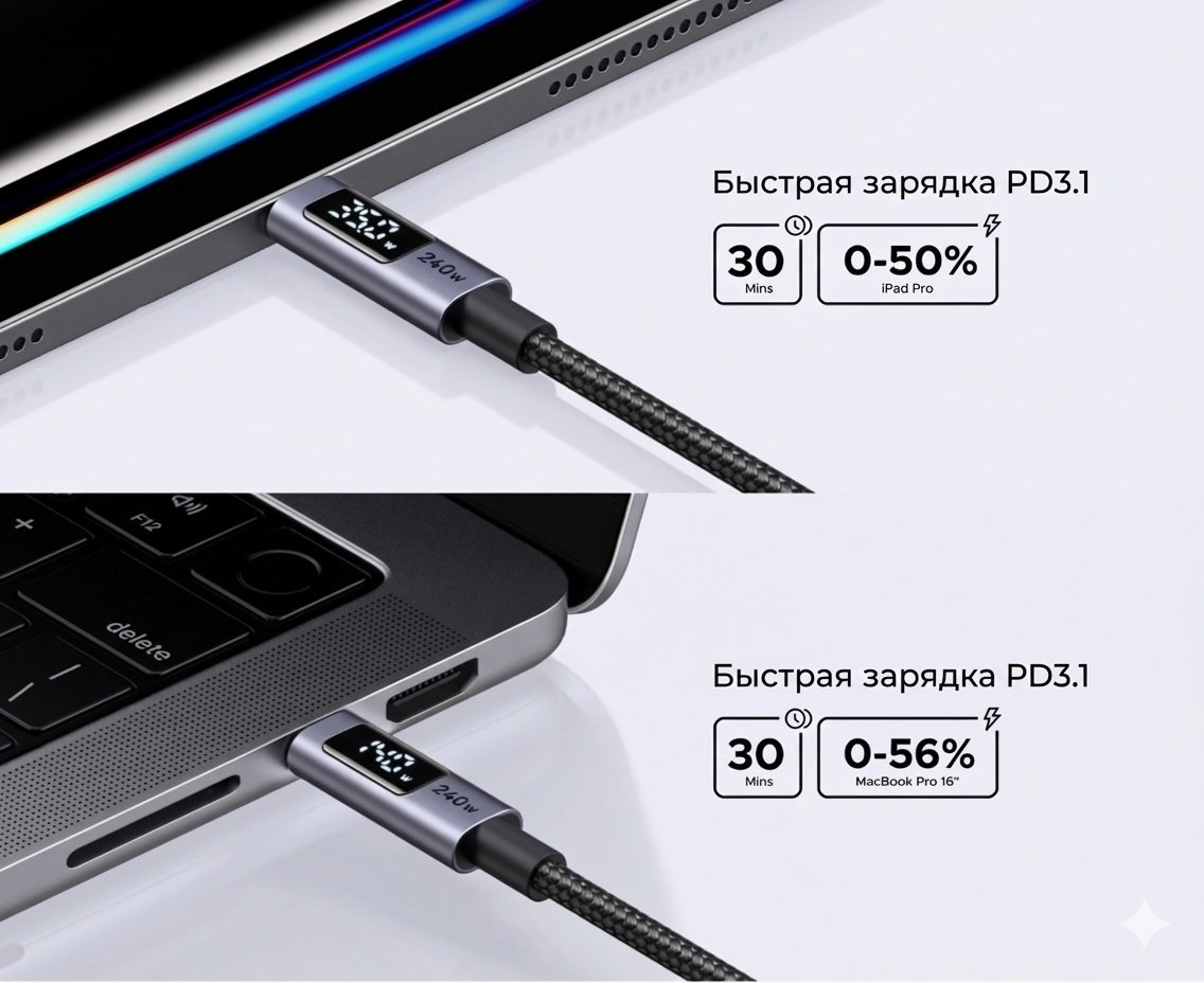 Кабель Ugreen USB TypeC (M), 2 м, L530 (65867) серый купить,NaN