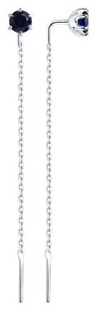 Серьги-цепочки SOKOLOV 88020075 вес 1.55 г серебро, корунд купить,15390