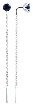 Серьги-цепочки SOKOLOV 88020075 вес 1.55 г серебро, корунд купить,15390