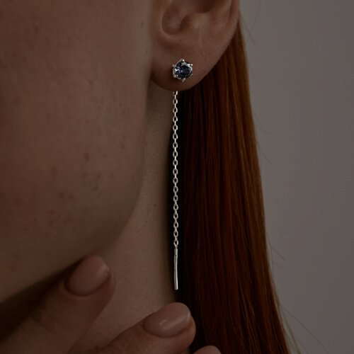 Серьги-цепочки SOKOLOV 88020075 вес 1.55 г серебро, корунд купить,15390