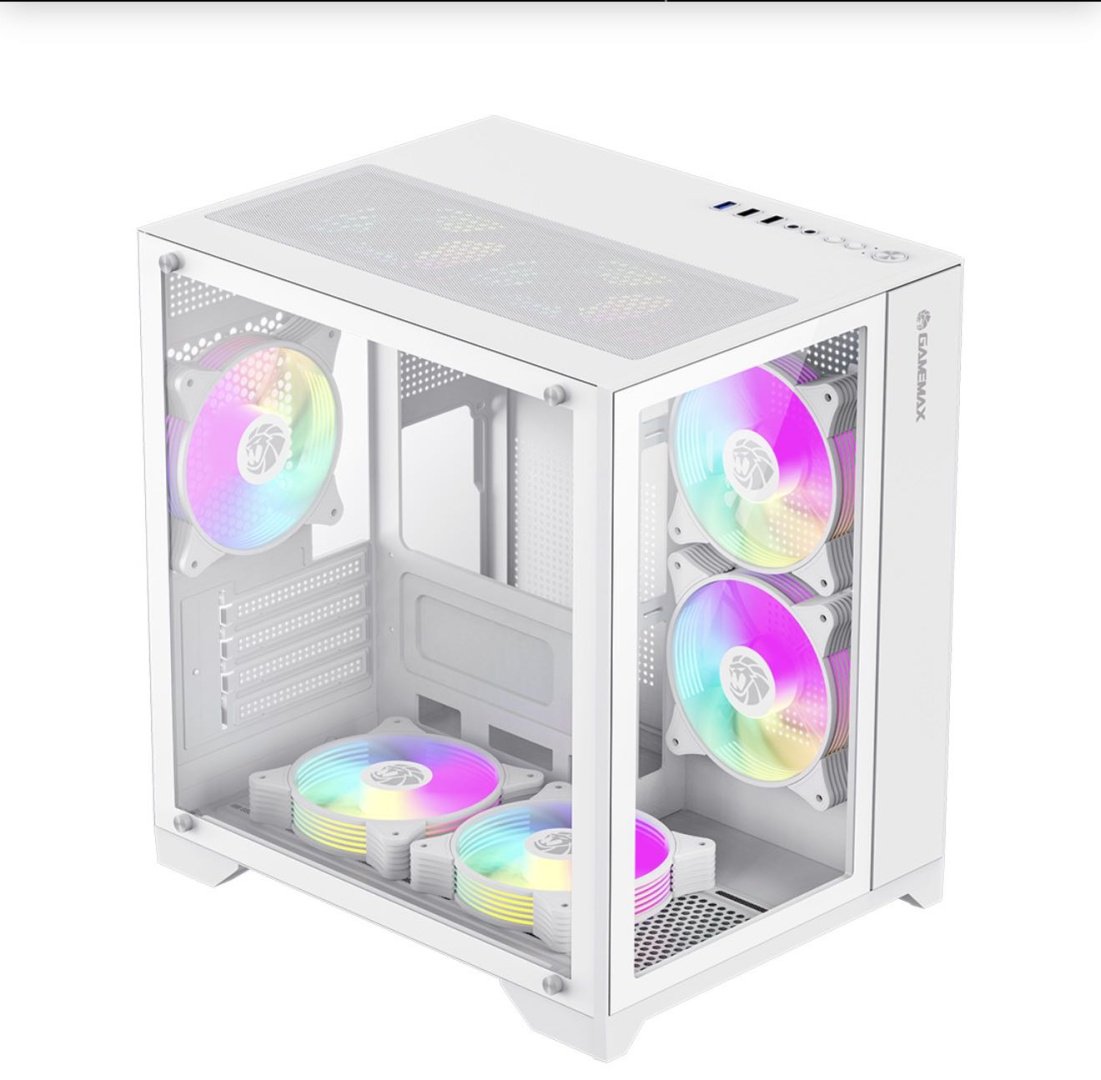 Корпус Game Max Gamemax Infinity Mini 7 ARGB Fans + Controller White без Б/П белый
