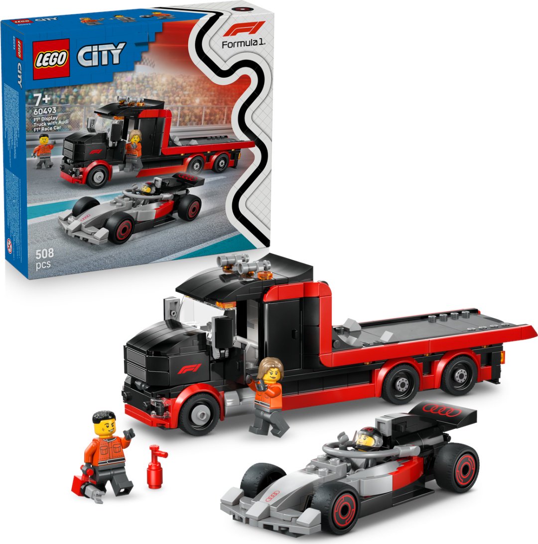 Конструктор LEGO Демонстрационный грузовик F1 с гоночным автомобилем Audi F1 60493, деталей 508 шт
