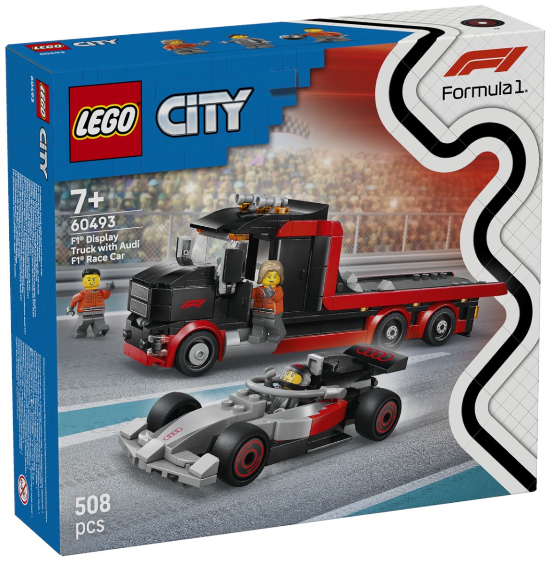 Конструктор LEGO Демонстрационный грузовик F1 с гоночным автомобилем Audi F1 60493, деталей 508 шт