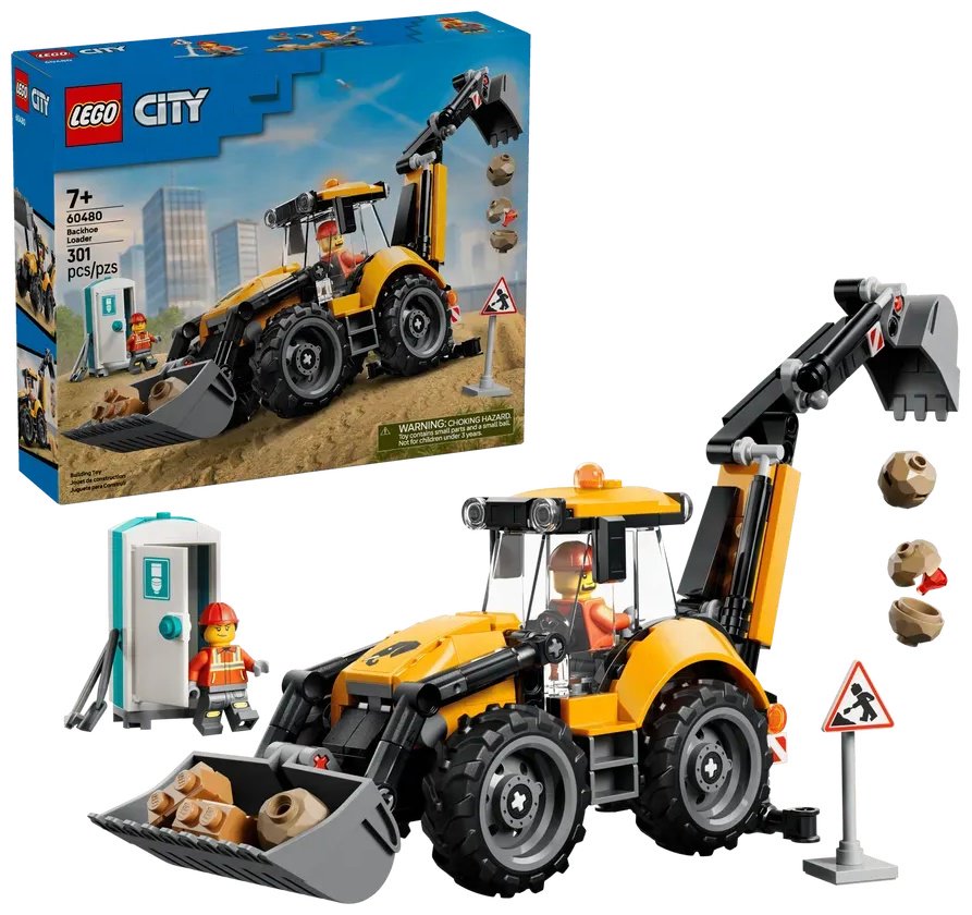 Конструктор LEGO City Город Желтый экскаватор-погрузчик 60480, деталей 301 шт купить,NaN