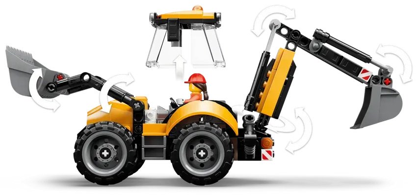Конструктор LEGO City Город Желтый экскаватор-погрузчик 60480, деталей 301 шт купить,NaN