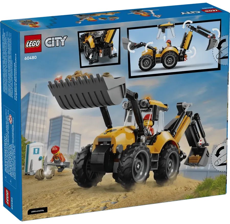 Конструктор LEGO City Город Желтый экскаватор-погрузчик 60480, деталей 301 шт купить,NaN
