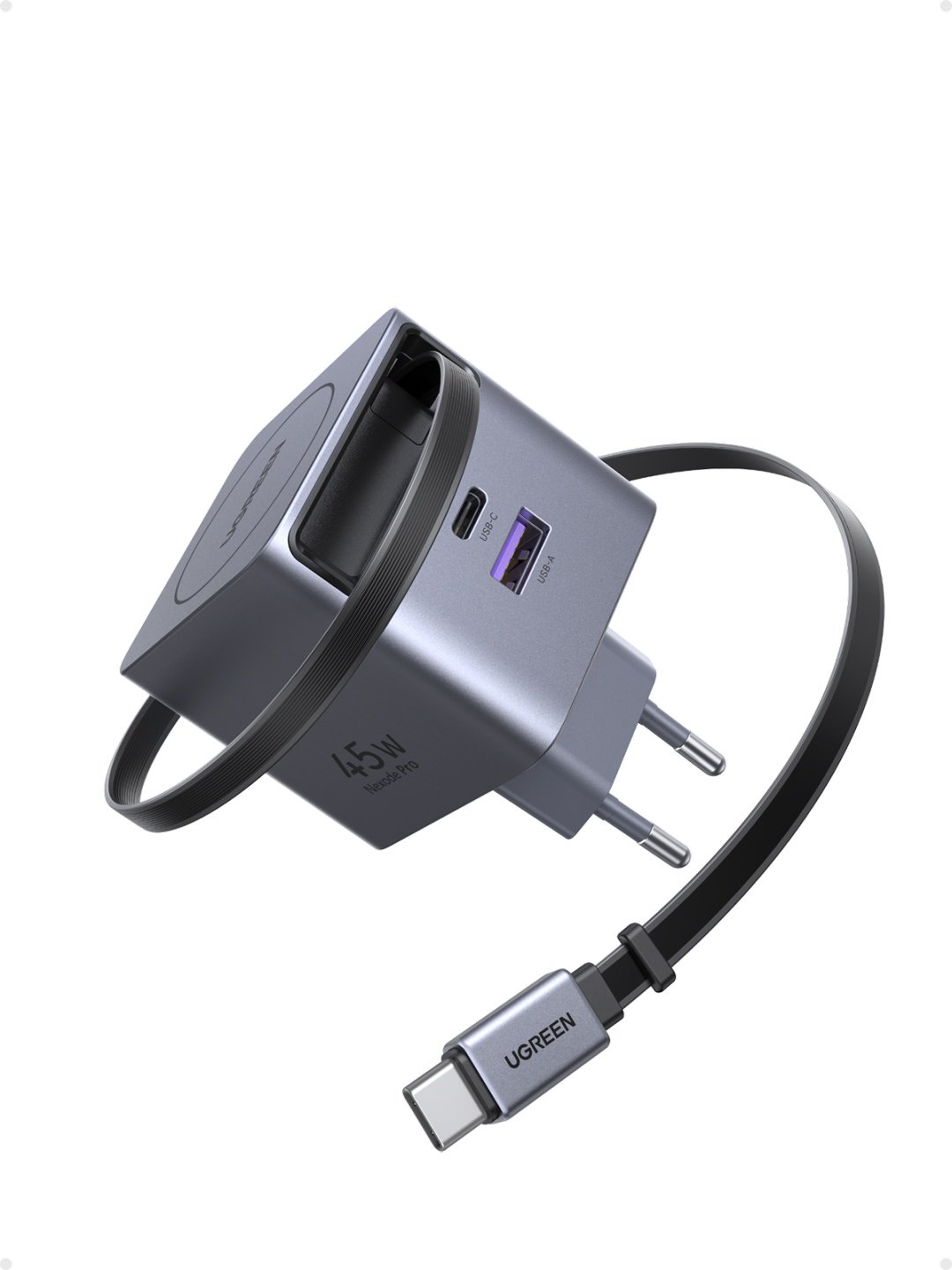 Зарядное устройство Ugreen X614 (65822) USB Type-C, USB 45 Вт серый