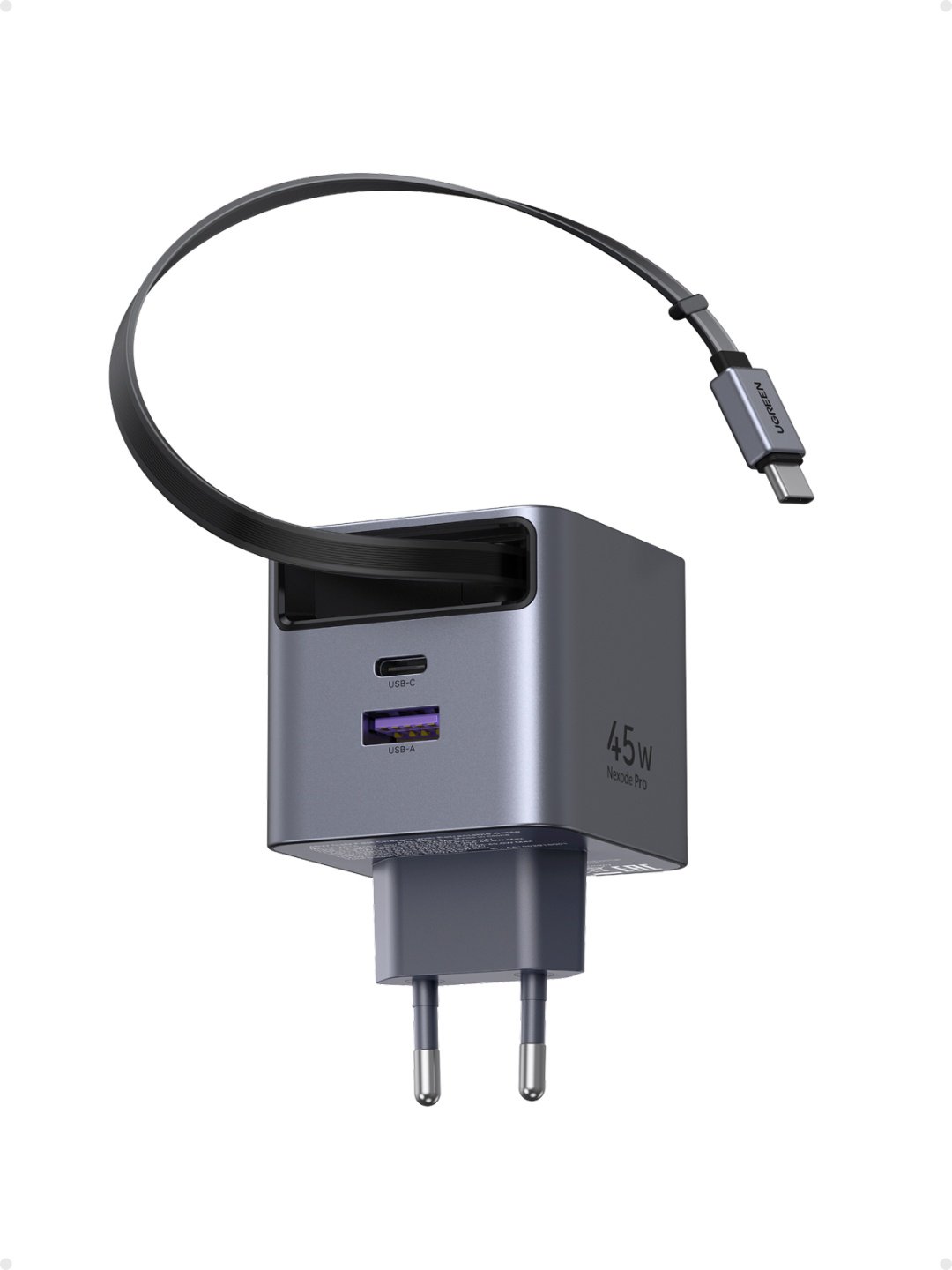 Зарядное устройство Ugreen X614 (65822) USB Type-C, USB 45 Вт серый