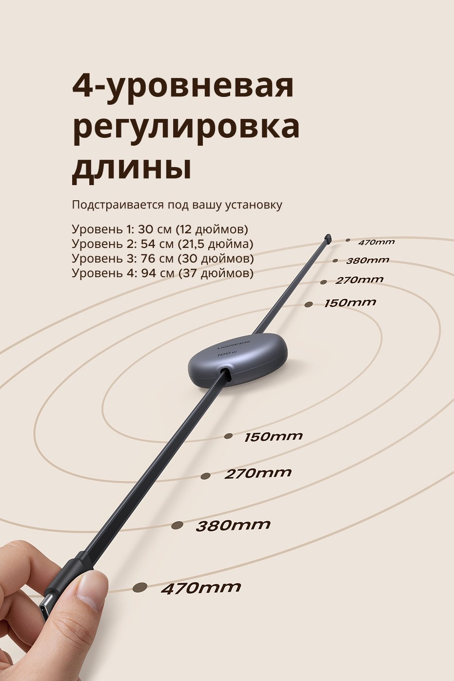Кабель Ugreen USB Type-C - USB Type-C 1 м L531 (65905) купить,NaN