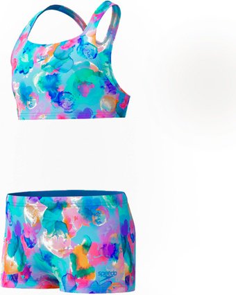 Слитный купальник Speedo розовый, светло-синий