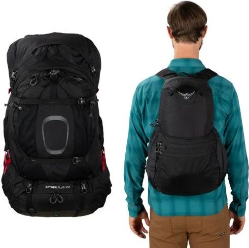 Рюкзак Osprey Aether Plus 100 10002889 треккинговый 100 черный купить,NaN