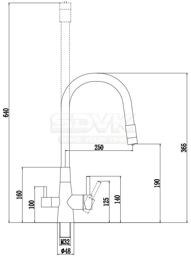 Смеситель с гибким изливом ESKO Coral CL03GMB, латунь, цвет черный купить,NaN