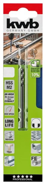 Сверло Сверло HI-NOX HSS M2 для металла 9 мм, в блистере kwb by Einhell (258690) купить,NaN