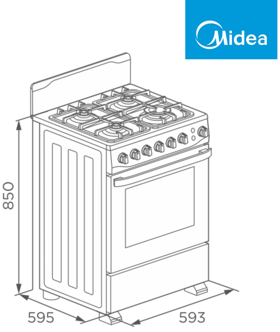 Кухонная плита Midea FSC-600AB черный купить,NaN