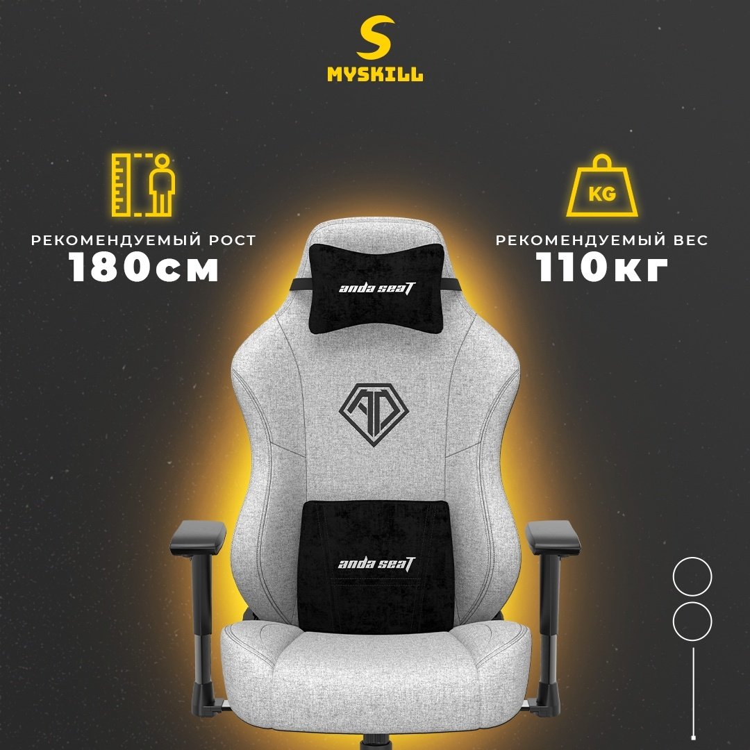 Игровое кресло AndaSeat Phantom 3 AD18Y-06-G-F, серый