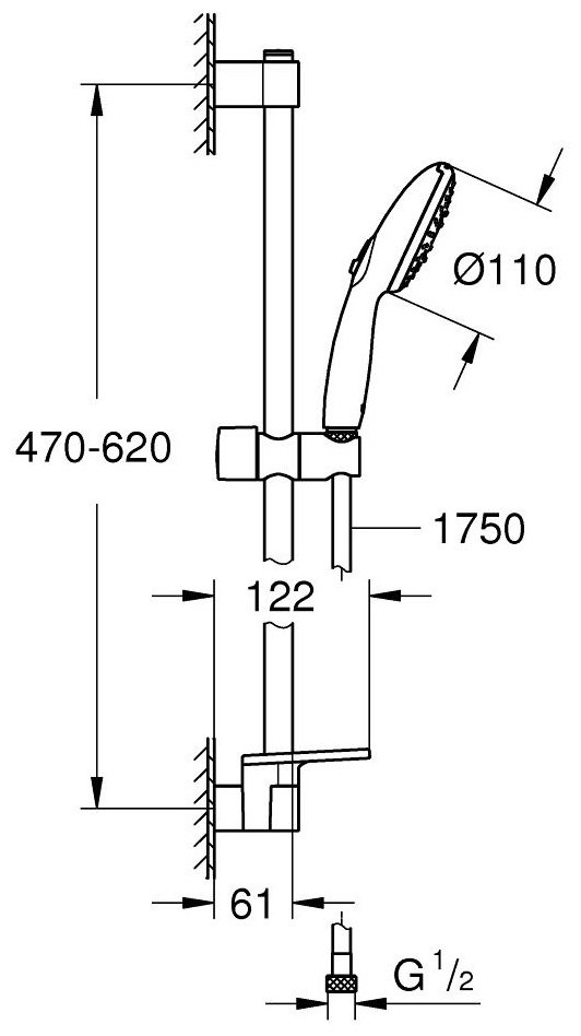 Grohe душевой набор (гарнитур) 27927003 купить,NaN