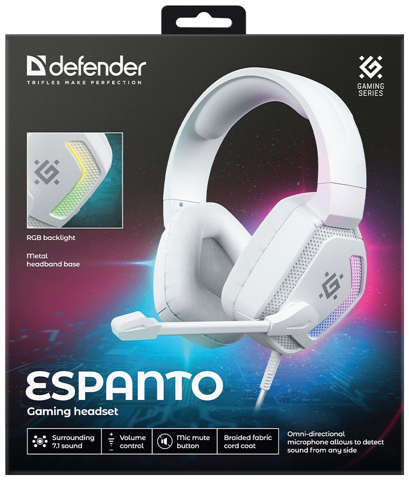 Наушники Defender Espanto белый купить,12690