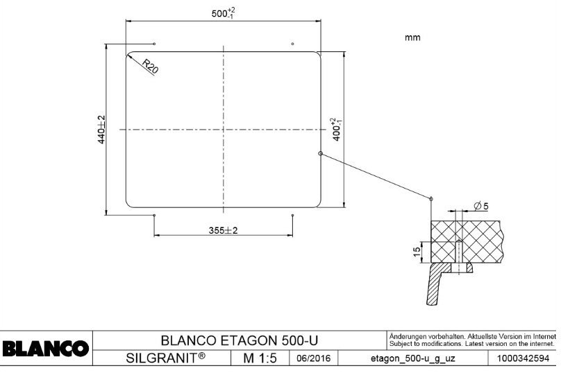 Кухонная мойка Blanco Etagon 500-U 53х46х19 см, искусственный камень, тон кофе купить,NaN