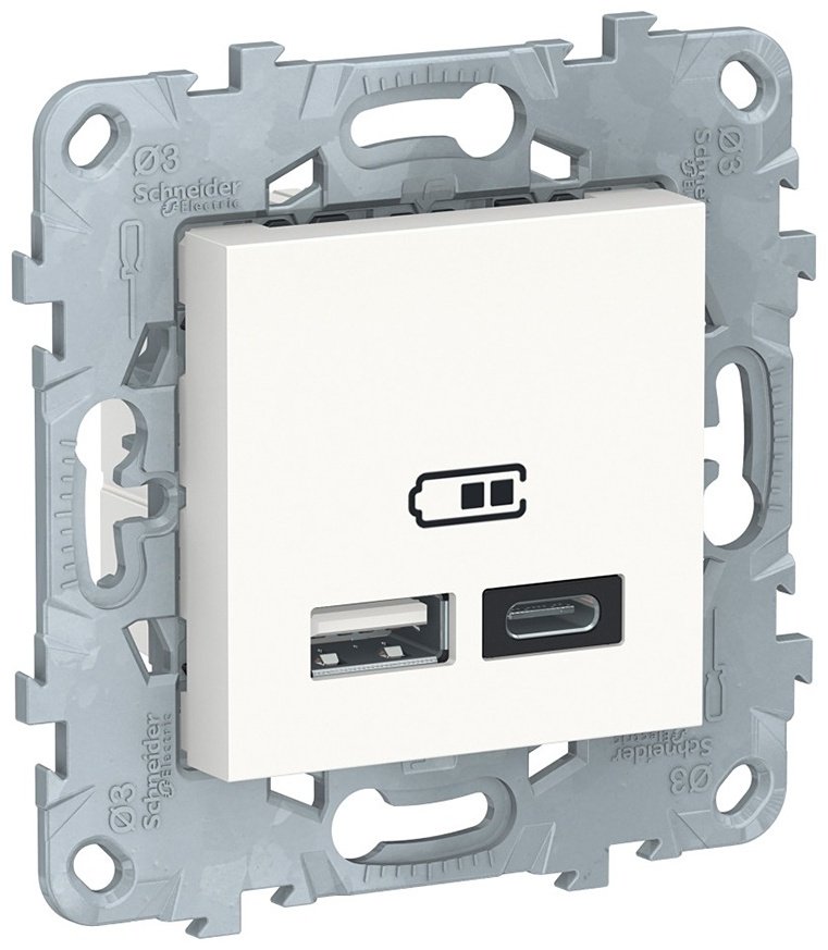 Розетка USB Schneider Electric UNICA NU501818, белый купить,NaN