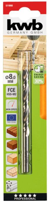 Сверло Сверло по твёрдой древесине FCE, 8 мм kwb by Einhell (511908) купить,NaN