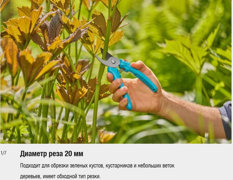 Секатор для газонов, для веток, универсальное GARDENA, диаметр среза: 20 мм купить,NaN