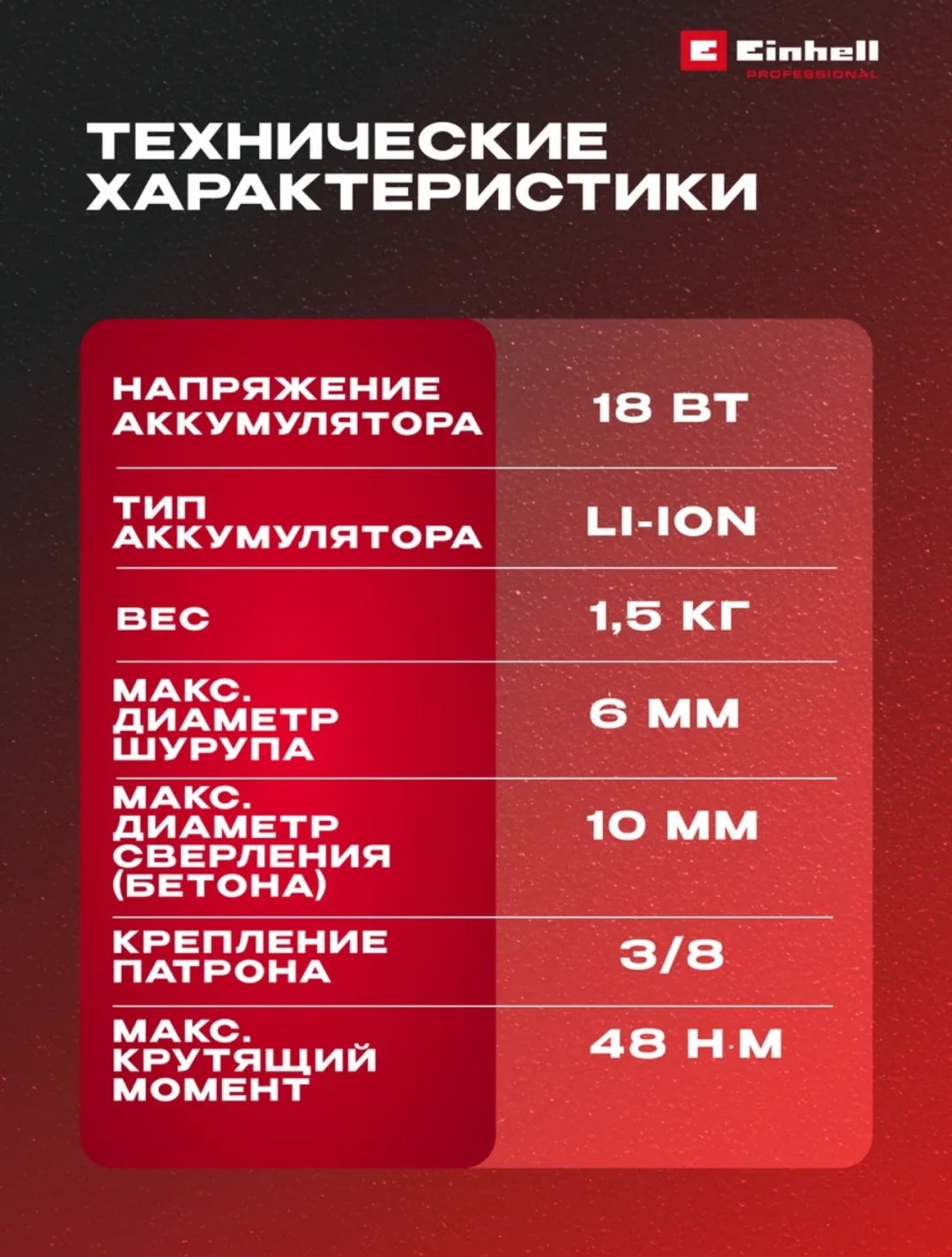 Аккум. Ударный Шуруповерт Einhell TE-CD 18/48 Li-i (2x2,0Ah) (4513935) купить,NaN
