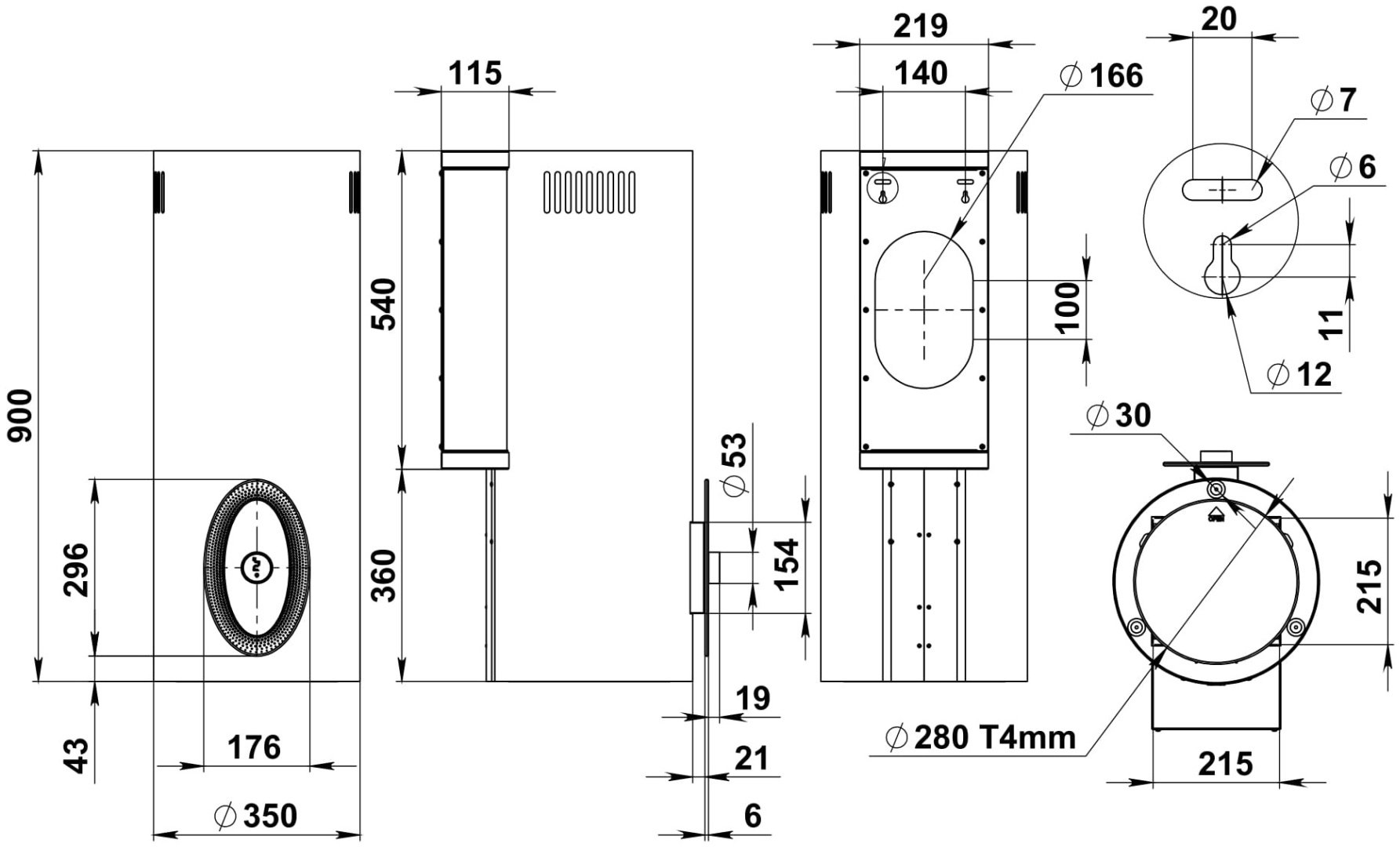 Вытяжка Dessus DH-101B черный купить,0