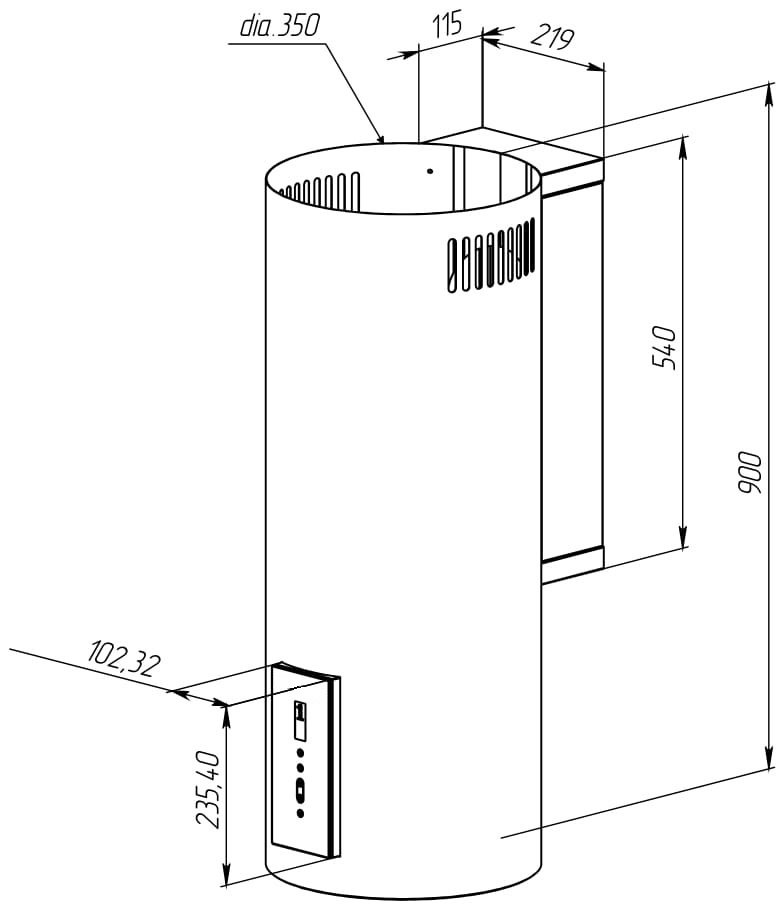 Вытяжка Dessus DH-102B черный купить,0