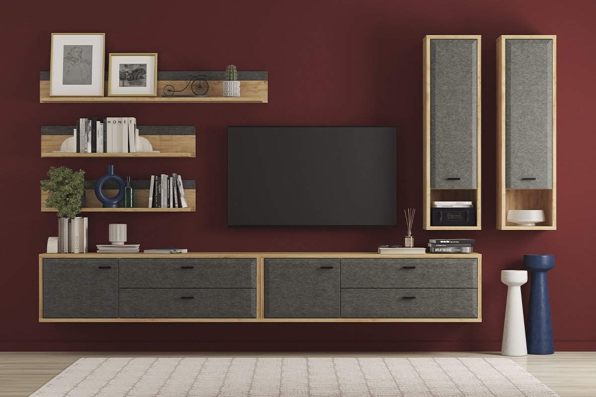 Полка BRW Брест Грэйс 00032793, 144x20x20 см, коричневый, серый - ForteMarket Полка BRW Брест Грэйс 00032793, 144x20x20 см, коричневый, серый купить,0