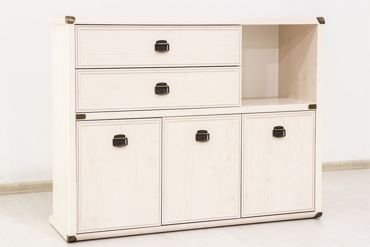 Комод ANREX Магеллан 3D2SN, 126.60x40.30x99.6 см, белый