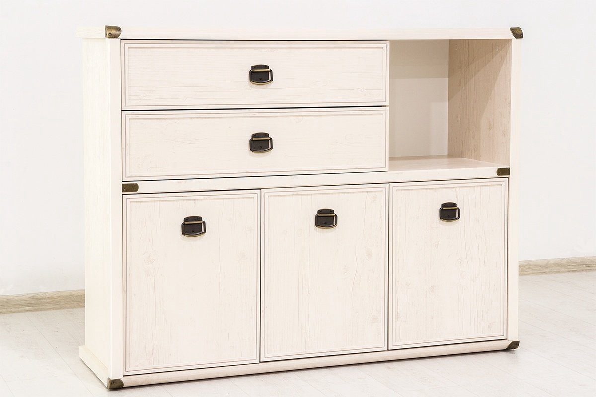 Комод ANREX Магеллан 3D2SN, 126.60x40.30x99.6 см, белый купить,NaN
