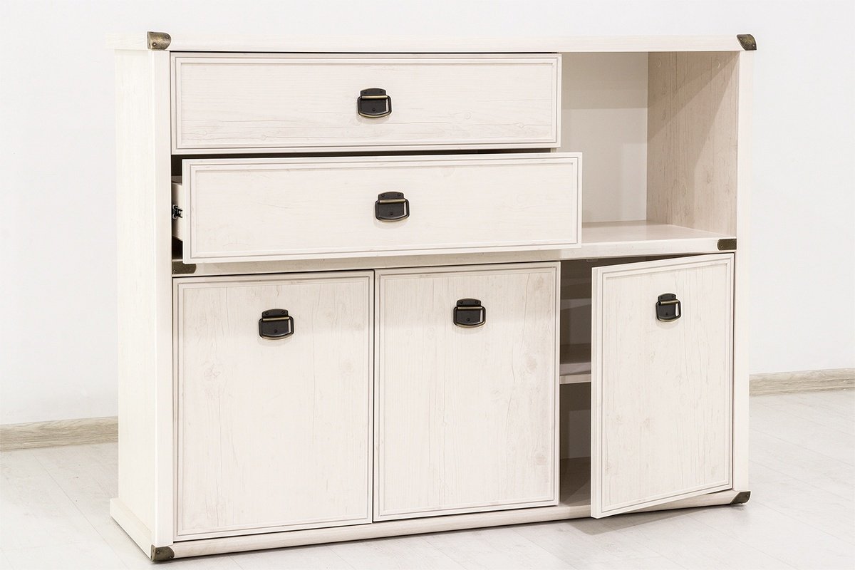 Комод ANREX Магеллан 3D2SN, 126.60x40.30x99.6 см, белый купить,0