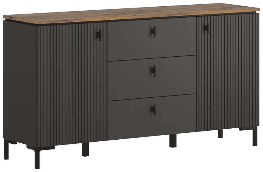 Комод BRW Брест Сан-Джиминьяно, 150x41x82 см, темно-серый