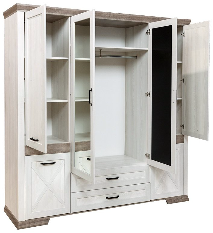 Распашной шкаф BRW Марсель SZF6D2S, 218x221.5х61 см, белый, коричневый купить,NaN