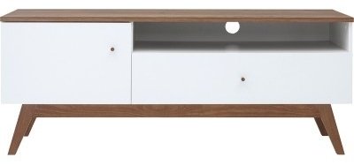 ТВ-тумба напольная BRW Брест Хеда RTV1D1S, 135x55x40.5 см, белый, коричневый купить,0