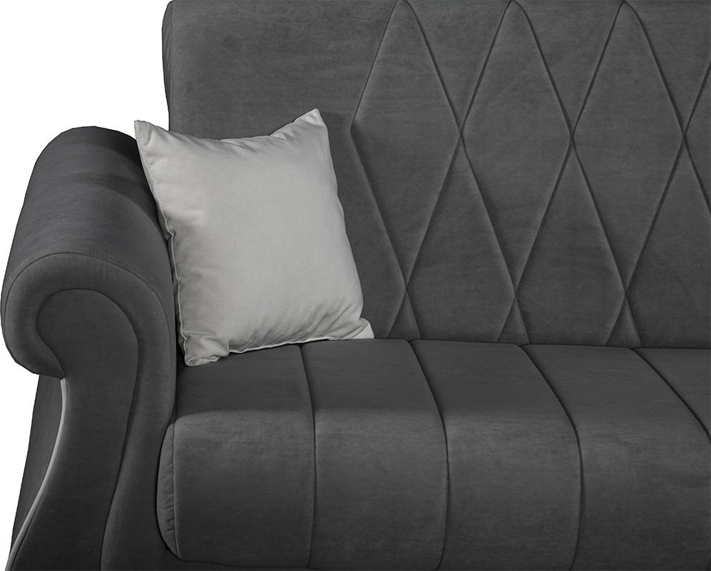 Диван АСМ Элегант Бриз 2, 237х105 см, обивка велюр, серый - ForteMarket Диван АСМ Элегант Бриз 2, 237х105 см, обивка велюр, серый купить,0