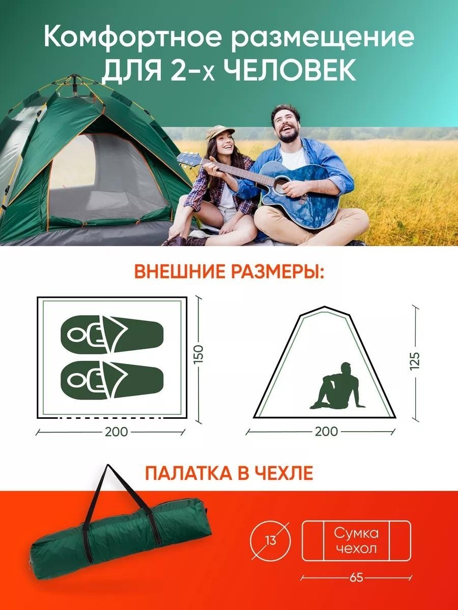 Палатка + походный стул Denx для рыбалки 3-местная зеленый