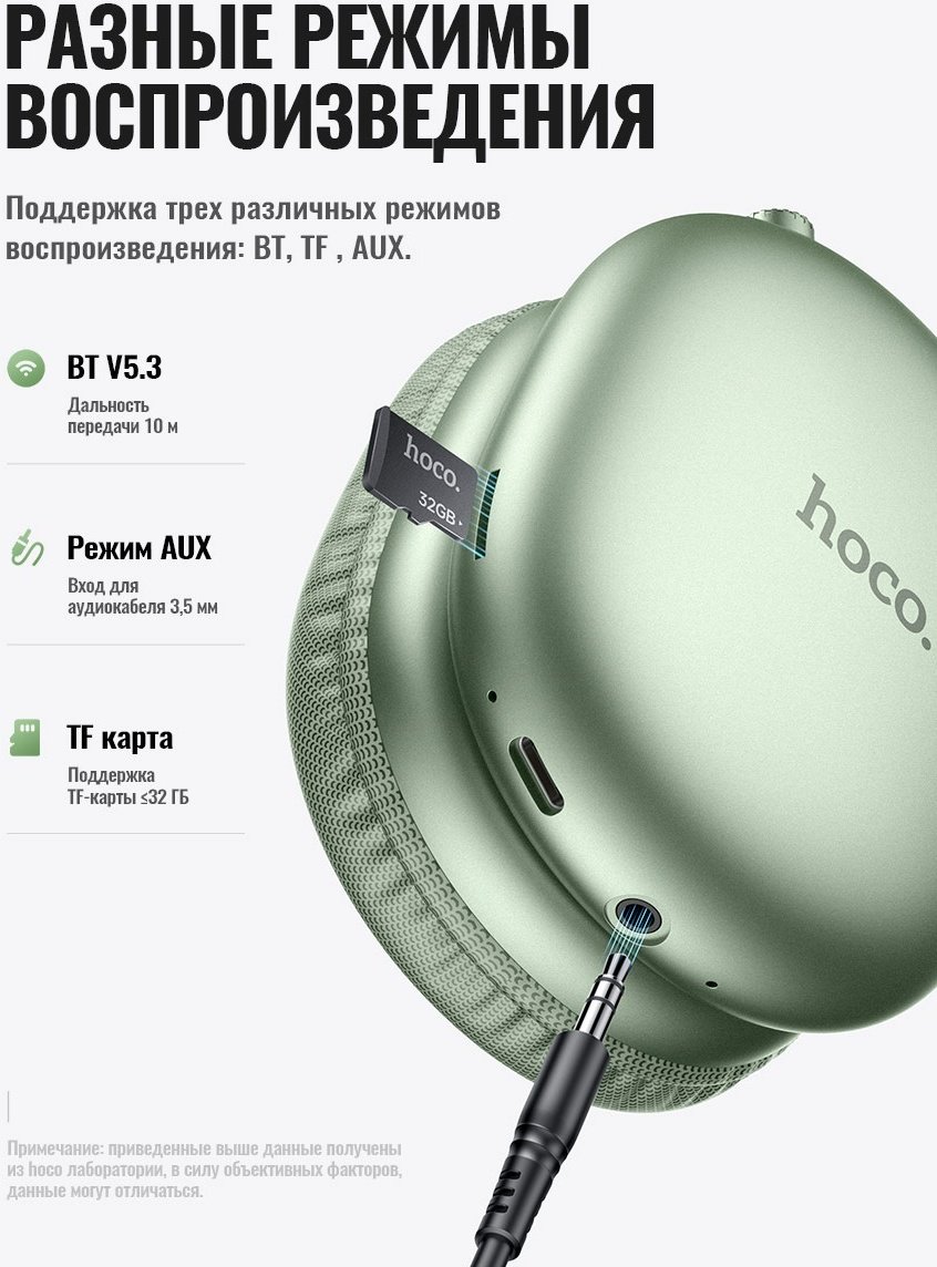 Наушники Hoco W35 MAX зеленый купить,18000