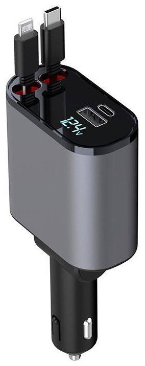 Зарядное устройство Автомобильное зарядное устройство 120W 4 in 1 Lightning, USB, USB Type-C серый купить,9500