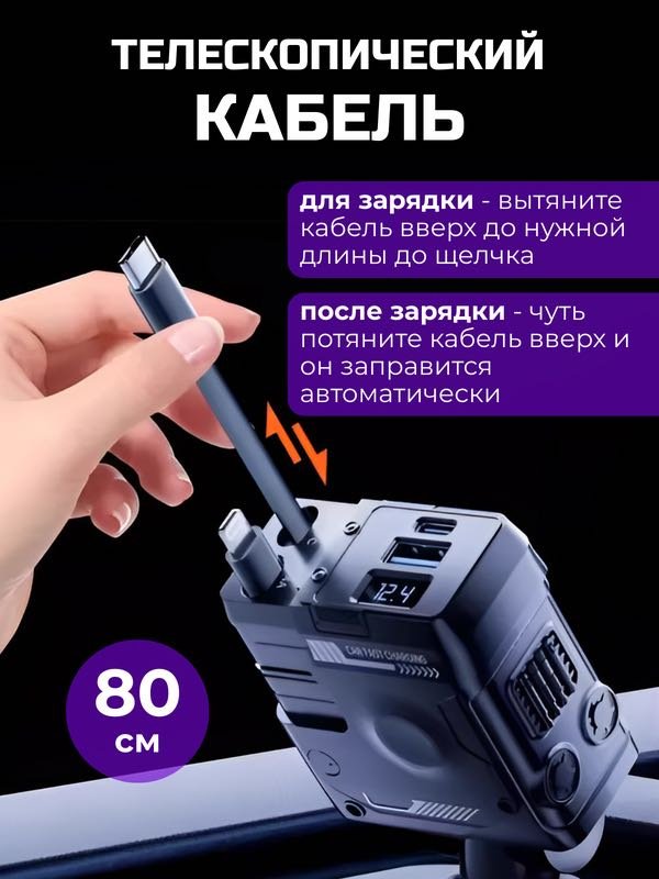 Зарядное устройство RMXX H8 USB Type-C, USB 120 Вт черный купить,12000