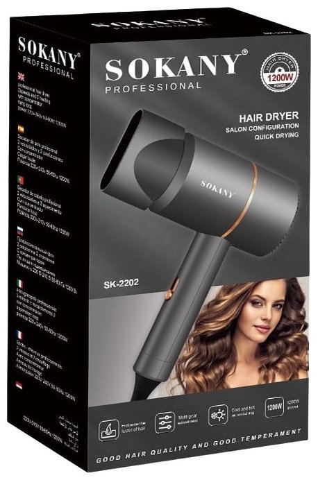 SOKANY SK-2202 фен черный купить,7900