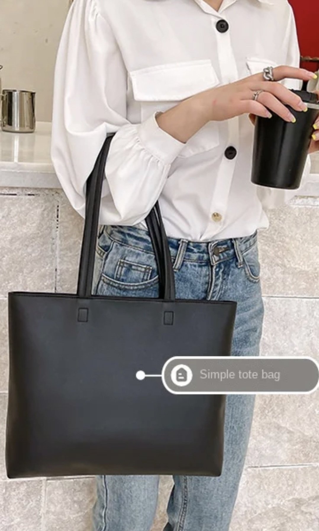 Сумка шоппер A7 Accessory искусственная кожа черный купить,11000